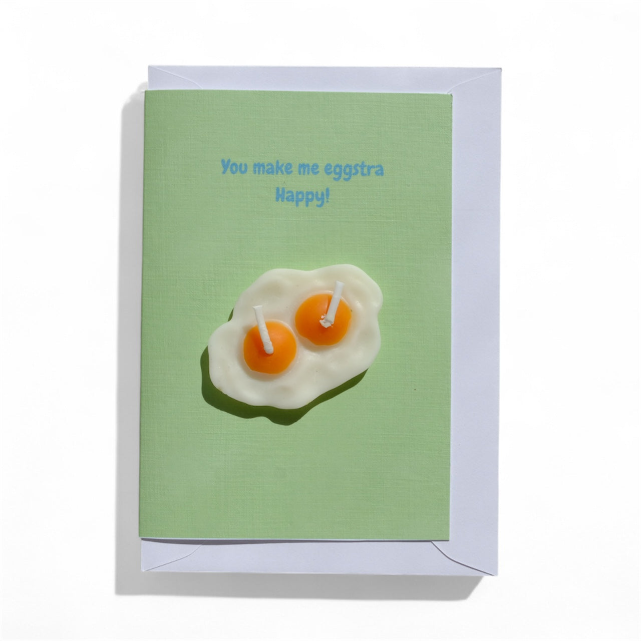 Funny Egg Greeting Card with Candle – Handmade Card for Egg Lovers, Foodie Gift, Anniversary Card / make a wish card