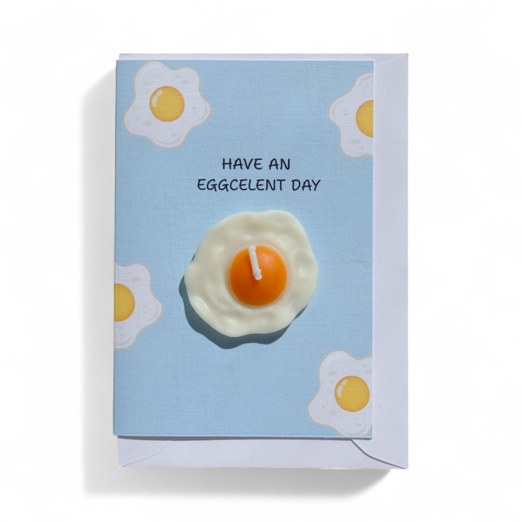 Egg card, make a wish, card with candle