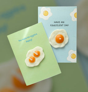 Funny greeting card, egg card