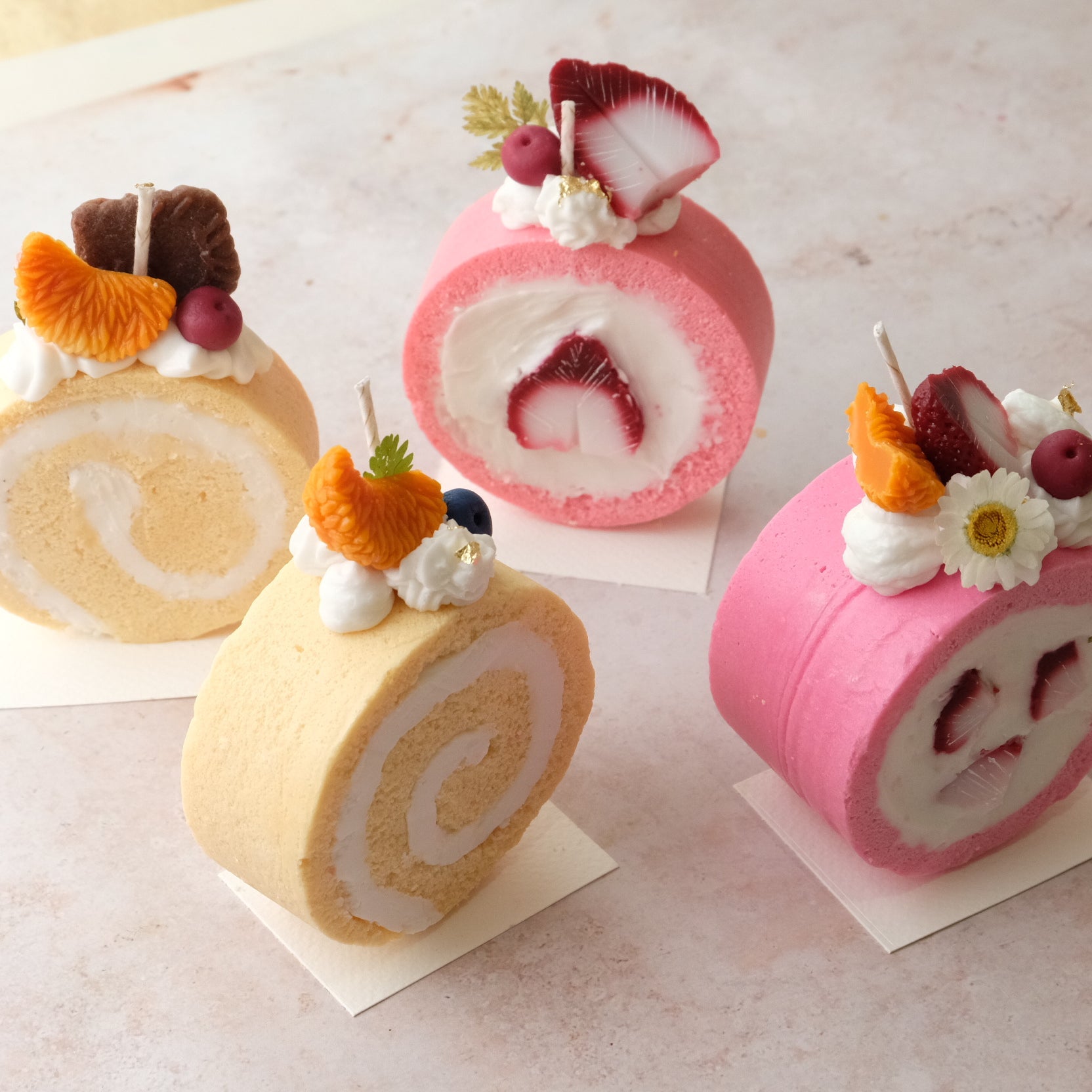 Swiss Roll Baking Candle Cake