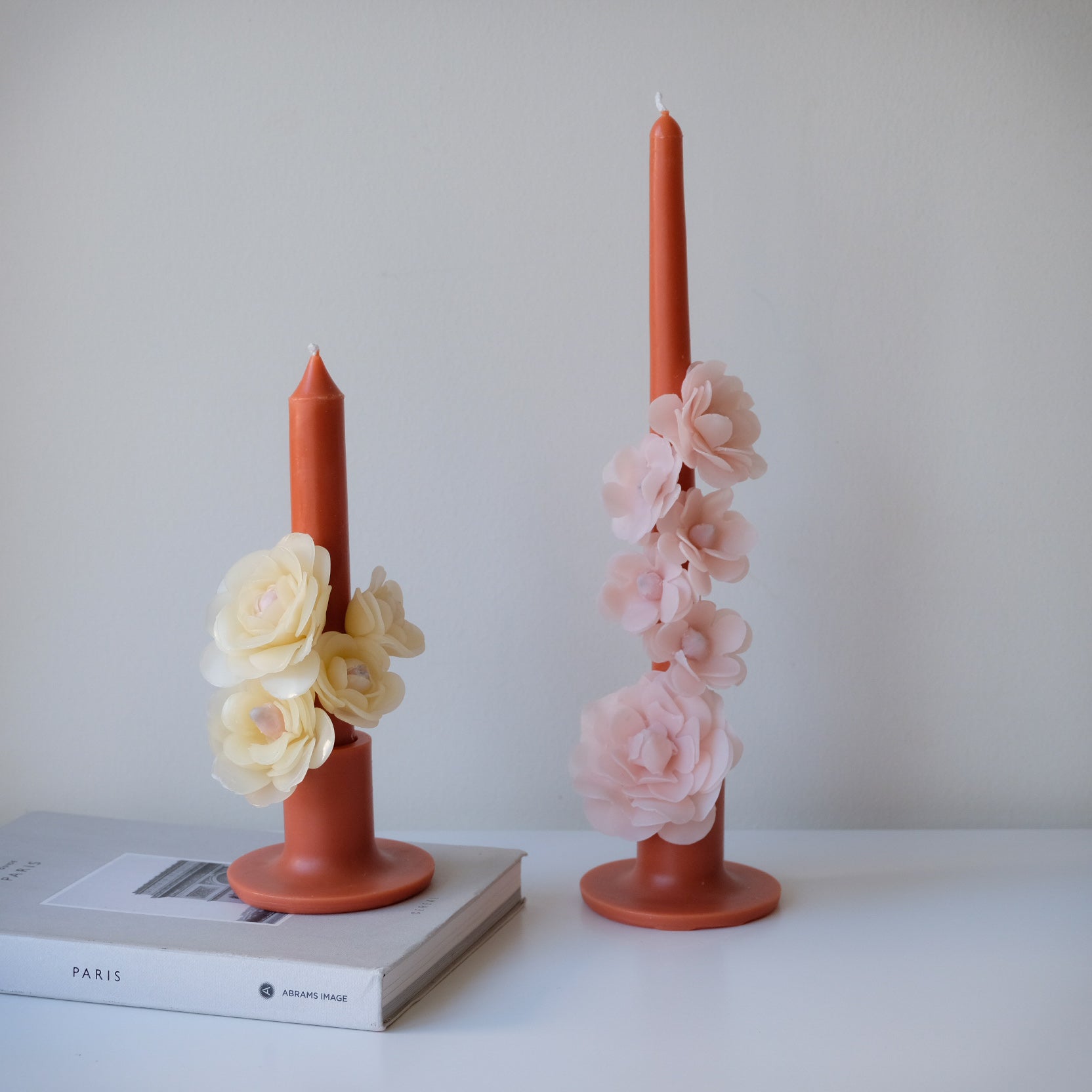 Floral Wedding Candle terracotta