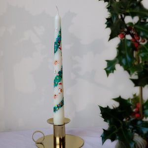 Hand Painted Christmas Lights Candle